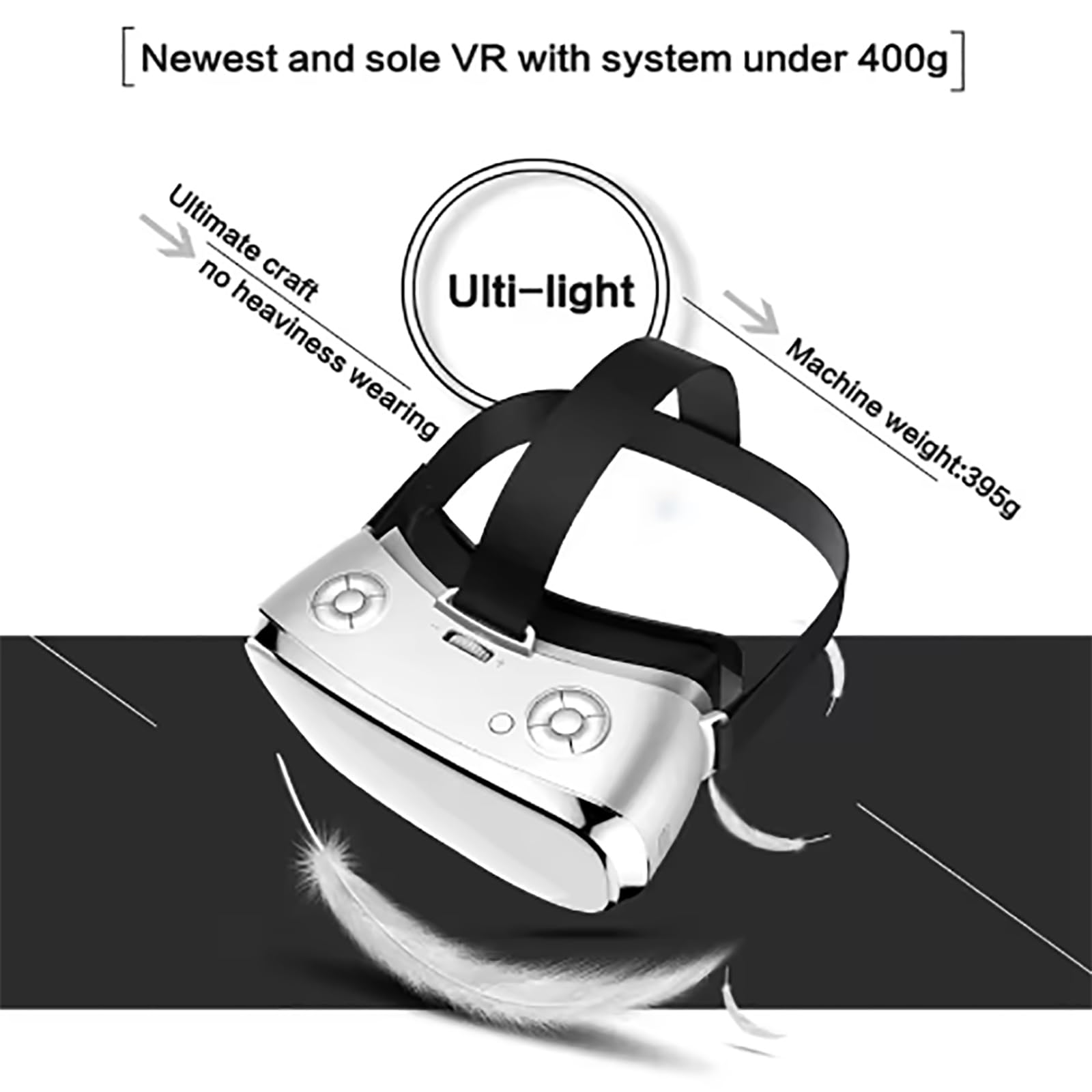 Occhiali Per Realtà Virtuale 3D, Visualizzatore Di Film A 360° Con Gamepad, Capacità Della Batteria: 3500 MAh, Supporta Connessione WiFi, Tracciamento Della Testa,Black