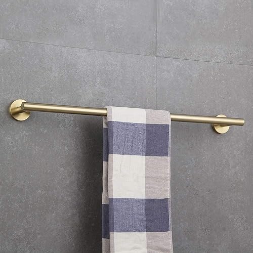Miniatura 8 de BEIGEEWY Toallero de acero inoxidable moderno toallero de montaje en pared Toallero de 24 pulgadas para baño, PVD cepillado circonio dorado