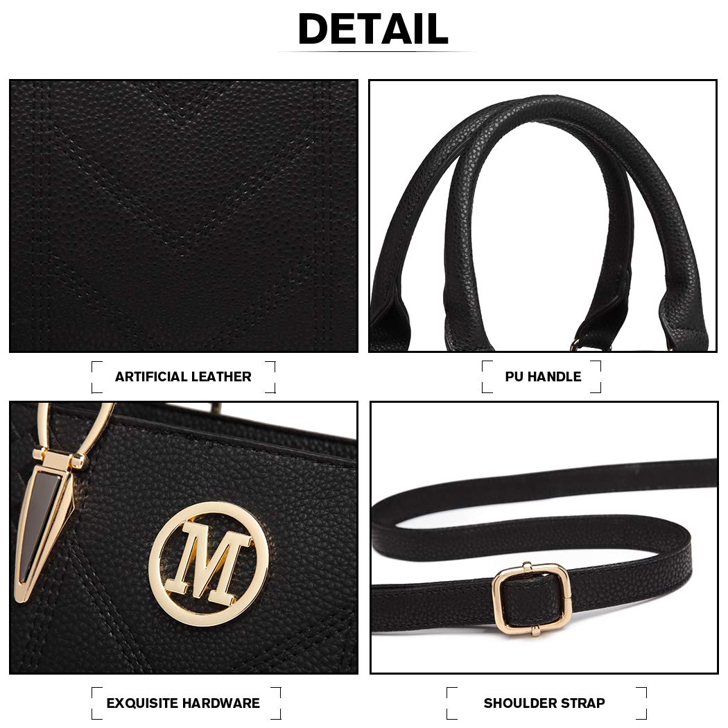 Miss Lulu Elegante Bolsos de Mujer en PU Cuero,Versátil Bolso de Mano y Bolsa de Hombro,Ideal para Trabajo,Escuela y Ocasiones Casuales