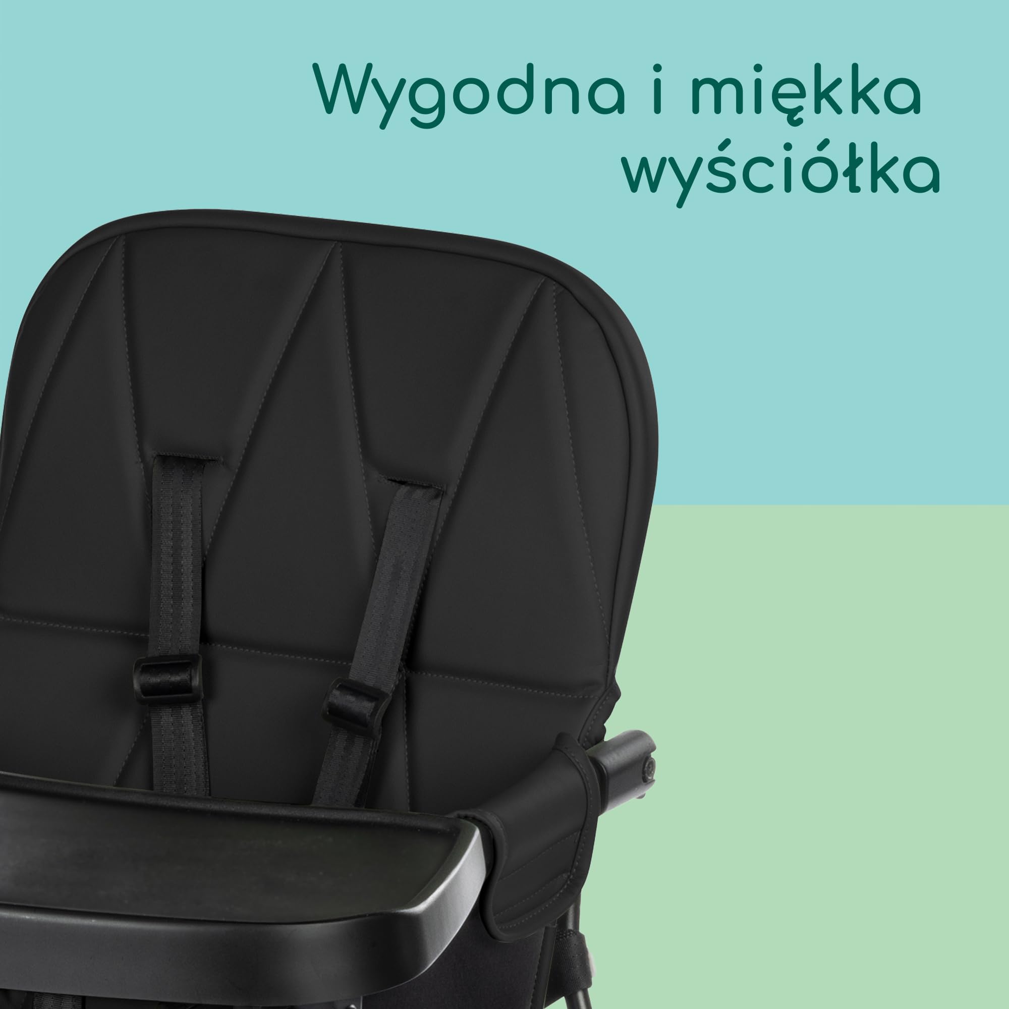 Bebeconfort Lily, Krzesełko do karmienia, 6–36 mies., 9–15 kg, ultra kompaktowe składanie, lekkie (4 kg), łatwe do czyszczenia, miękka wyściółka, składanie jedną ręką, Tinted Graphite