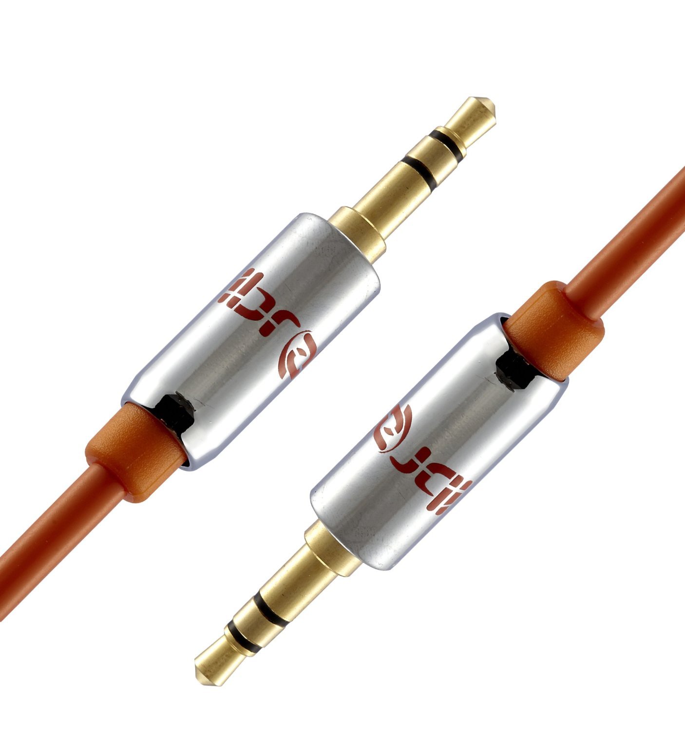 IBRA 30 Feet 3.5mm Auxiliary Audio Cable AUX Cable for Headphones, iPods, iPhones, iPads, Home/Car Stereos and More (Orange Wired)