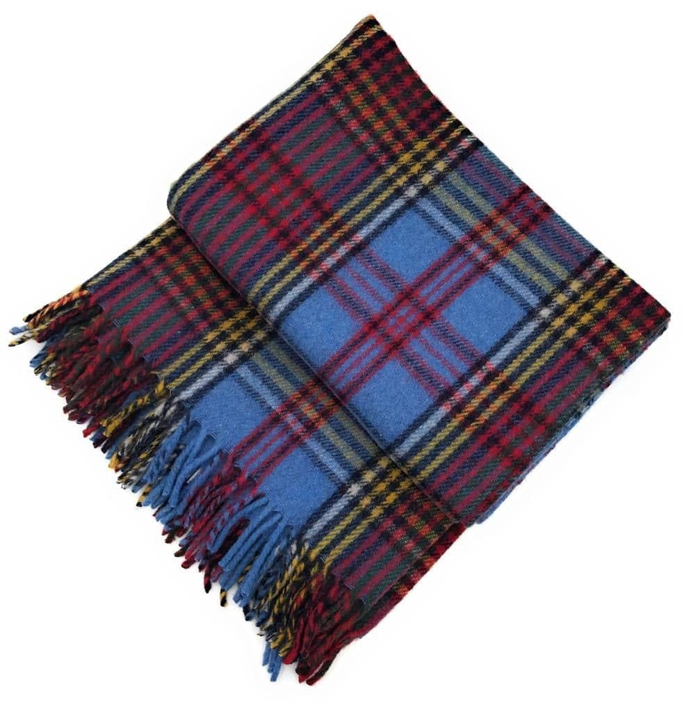 Soft Wool Tartan Travel Blanket for car and caravan - 70x60 inches large blanket - Scottish plaid, checkered, Indoor, lightweight Outdoor warm, Bed and Sofa, Picnic Rug - Anderson Tartan