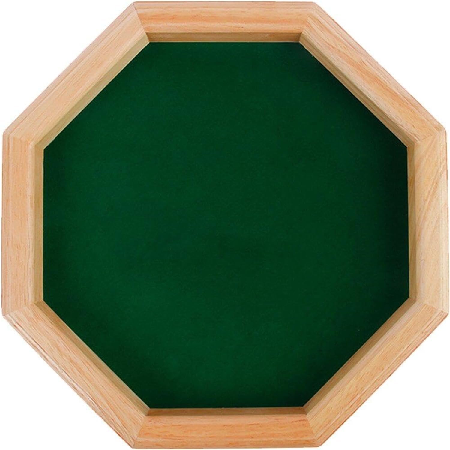 Plateau À Dés en Bois, Plateau Octogonal Doublé De Feutre, Porte-Monnaie, Porte-Monnaie, Porte-dés pour Maison, Bar, Jeux De Dés De Table