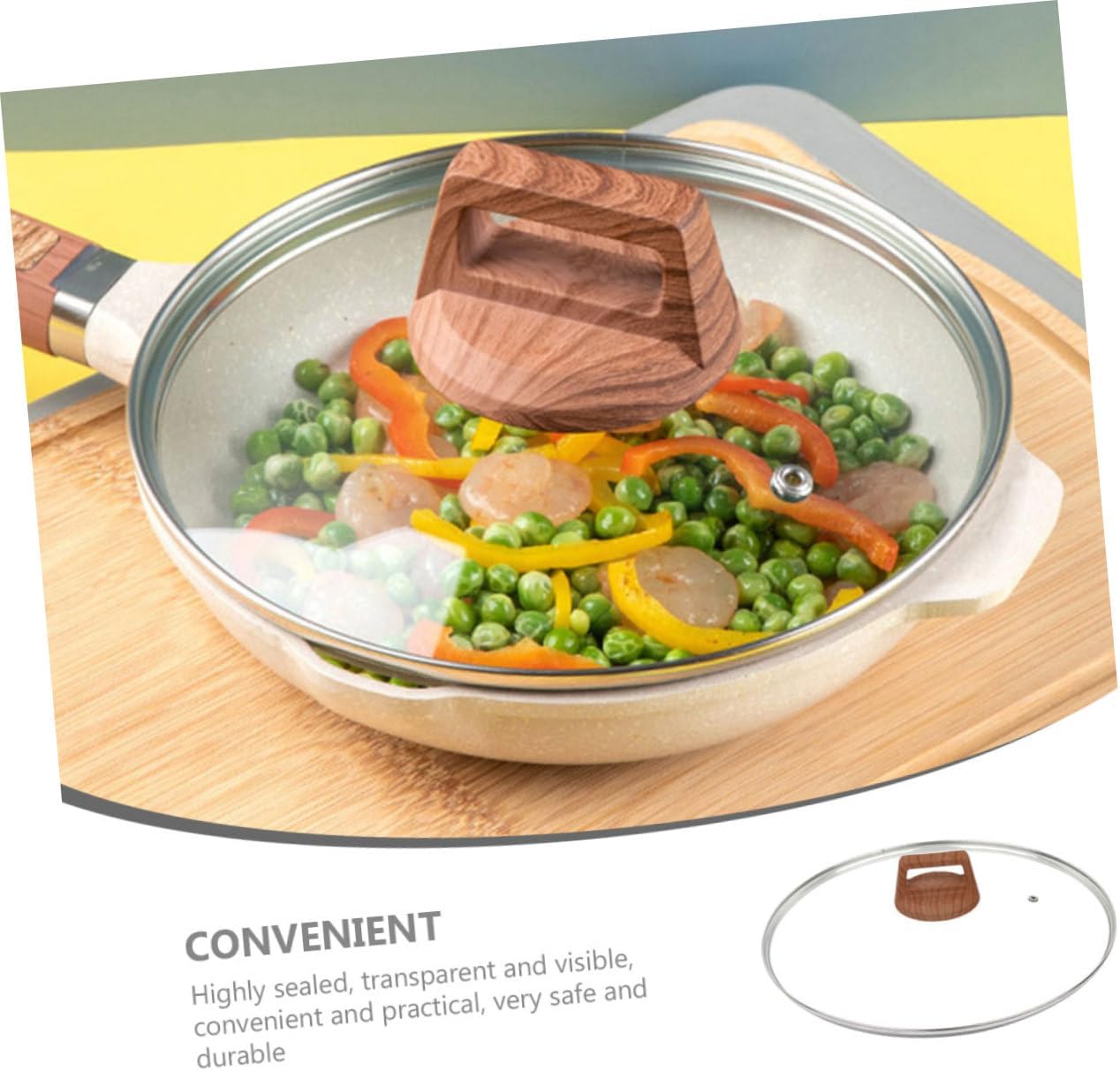 Glass Pan Lid Shape Pot Cover for Cooking Kitchen Essential Anti-cracking Design Highly Sealed and Visible for Frying and Soup Pots