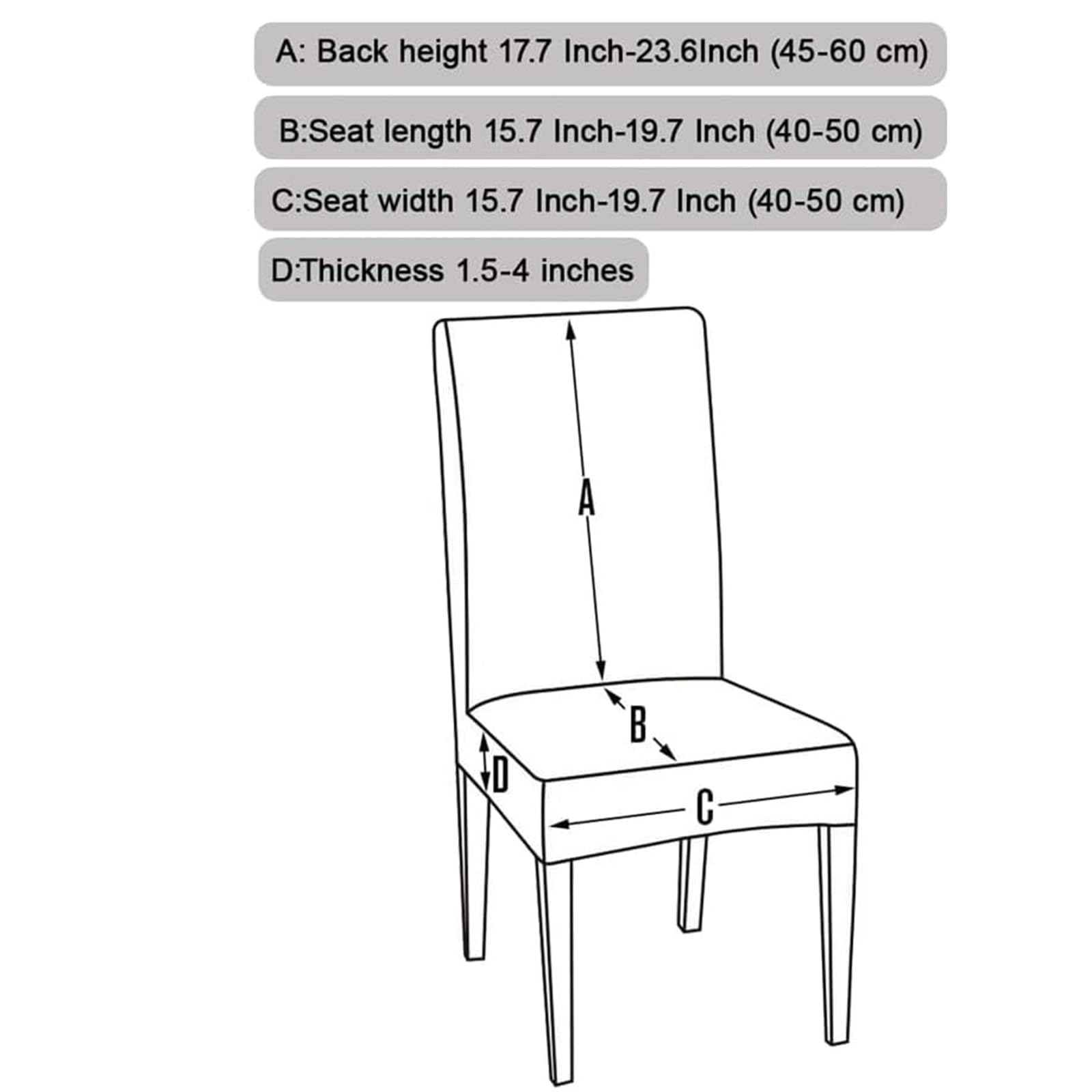 Generico Coprisedie con Schienale,1/2/4/6 Pezzi Coprisedia Elastico per Hotel Ristorante Cucina Feste di Nozze(Stmle28,6pcs)