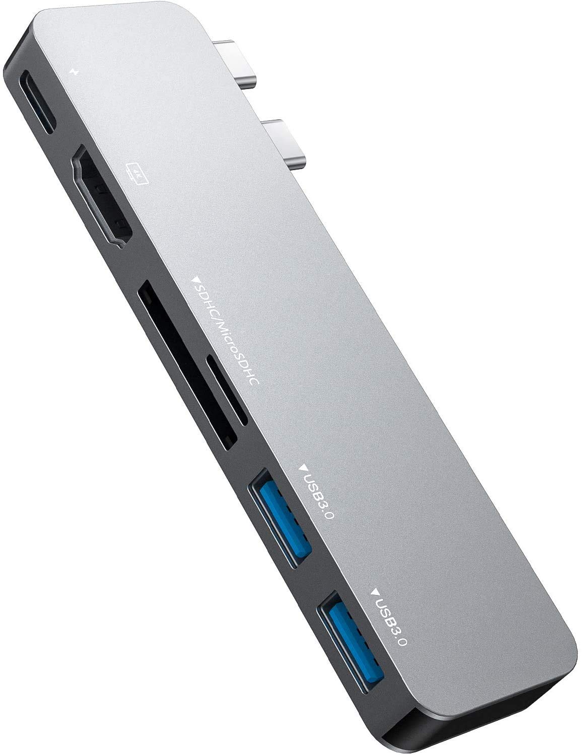 USB C Hub for Mac-book Pro 7-In-1 Type C Hub Adapter with 4K HDMI, USB-C Gen 2 port, 3*USB 3.0 Compatible for Macbook Air 2020/2019/2018 Macbook Pro 2019/2018/2017, Space Grey