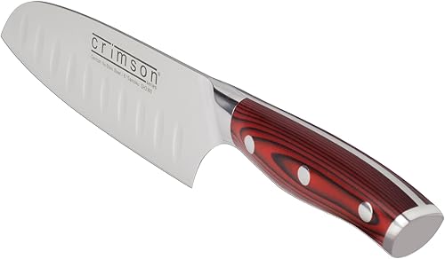 Miniatura 2 de Ergo Chef Santoku - Cuchillo de la serie Crimson con mango G10 con tierra hueca