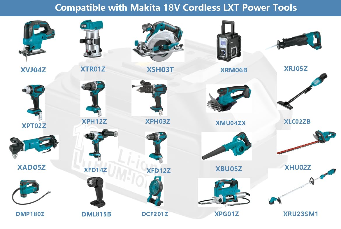 Batería de Repuesto BL1850B para Makita 18 V LXT con indicador de Potencia BL1860B BL1850B BL1850B BL1850B BL1840B BL1840B BL1840 BL1830 BL1815B BL1815 (2 Unidades)