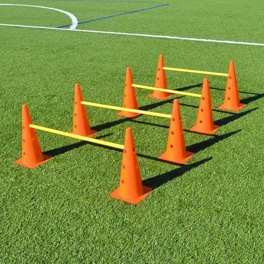 Ananya Sports Cone Hurdle Set – 10pcs x 12" Training Cones with Holes + 5 pcs x Agility Poles (70cm Long)-picture-20