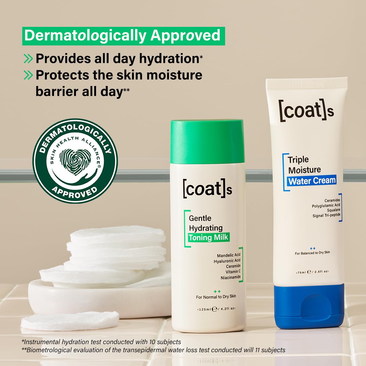 Coats Healthy Skin Heroes 2-Step Bundle, Gentle Toning Milk 125 ml + Triple Moisture Water Cream 75 ml - Image 3