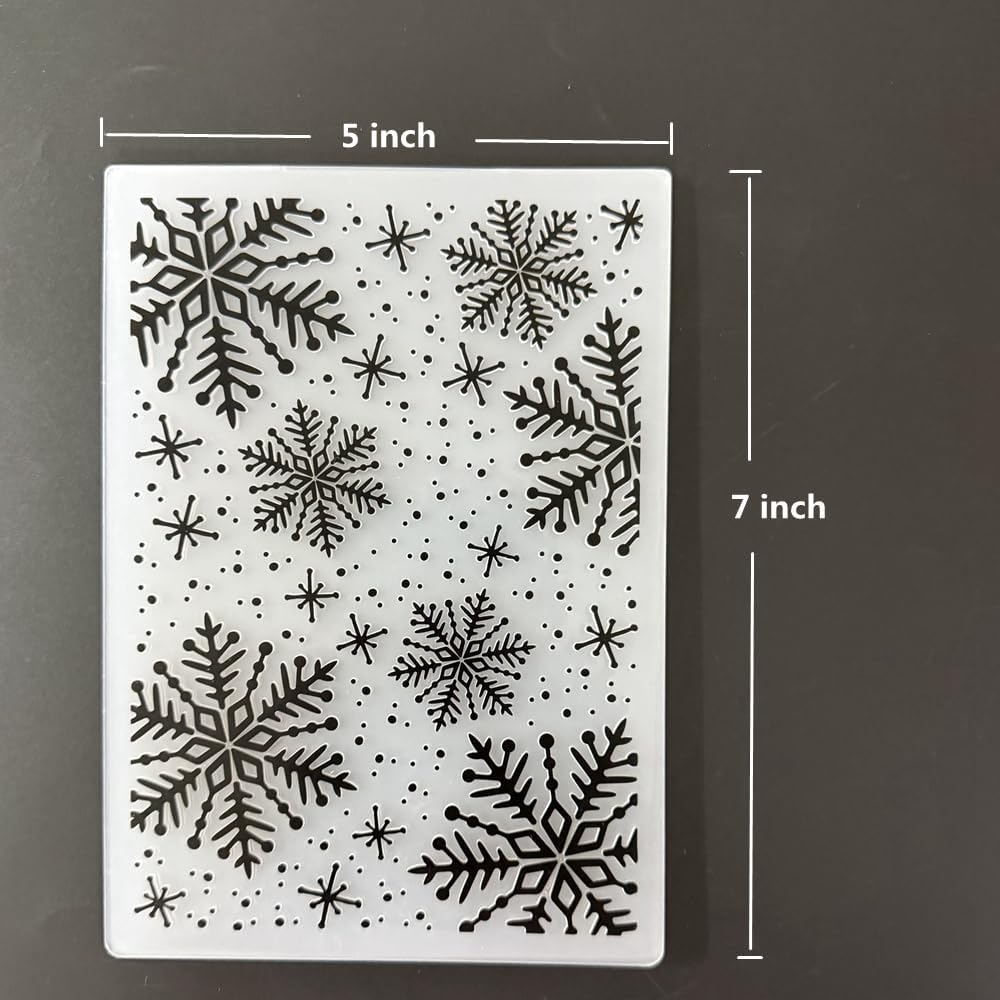3 PCS Plastic Embossing Folder Template Various Snowflakes for Christmas Texture 5x7 Inch for Card Making DIY Scrapbooking Paper Crafting Handmade Crafts Scrapbooking Arts Supplies Scrapbook Decor