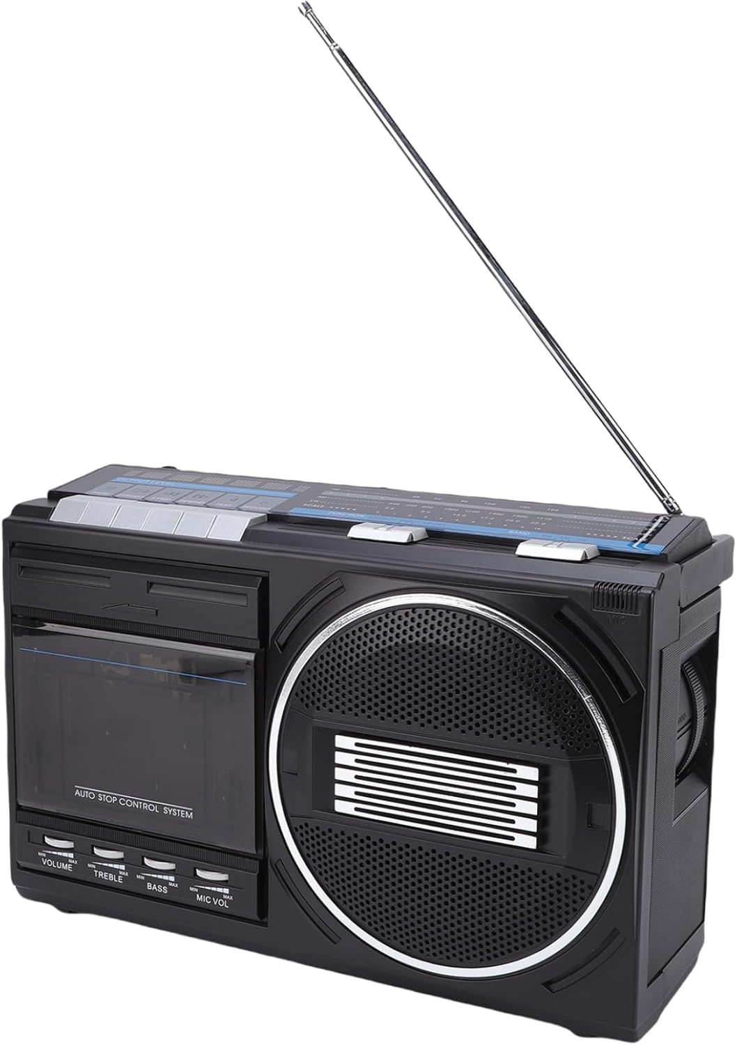 Dpofirs Cassette Tape Player, Portable Cassette Player, with Bluetooth AM FM SW Radio, USB to MP3 Converter, Built in Mic, Stereo 5W Speakers, AC DC Powered (US Plug 110V)