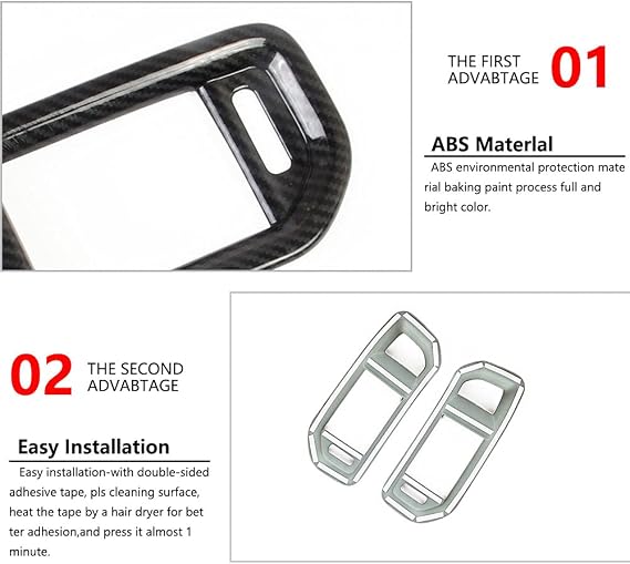 Dashboard Side A/C Vent Frame Cover Trim for Dodge RAM 1500 2500 3500 2019-2026 (Carbon Fiber Pattern)