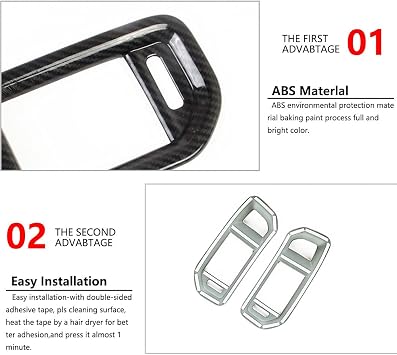 Dashboard Side A/C Vent Frame Cover Trim for Dodge RAM 1500 2500 3500 2019-2026 (Carbon Fiber Pattern)