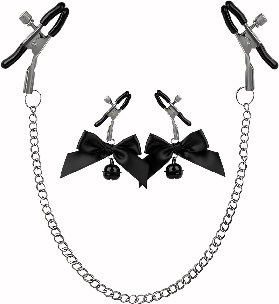 3 PCS BDSM Nipple Toys Adjustable Nipple Clamps Bondage Adult Toys Couples Sex Toys Nipple Clips&Clitoris Clamp BDSM Adult Sex Toys & Games for Couples Gifts(Silver Black)