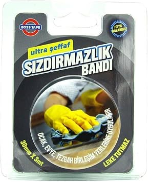 Boss Tape Ankastre Ocaklar İçin Ocak Kenar Şeffaf Sızdırmaz Bant 30mmx3Mt