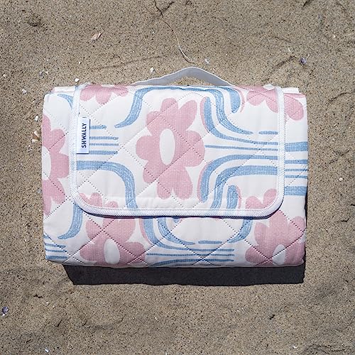 Shwally The Picnic Mat - Indoor/Outdoor Rug with Hand-Drawn Designs - Machine Washable, Water Resistant, Durable & Wipeable Material - Foldable & Easy to Carry - Large (Dakota Sky)