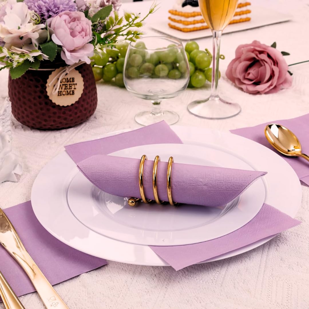 Purple Napkins - 20 Pack for Parties & Weddings -4