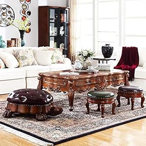 Wood ottoman footstoolsofa stoolwood ottoman foot rest leather upholstered vintage turtle footrest stool with wheels for living room  urban country home decor