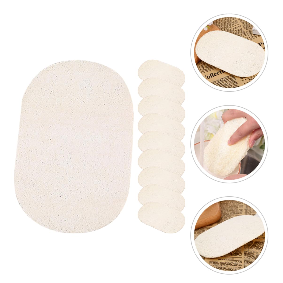 Cabilock Esponjas De Natural para Lavado De Platos De Herramienta De Limpieza De Cocina Y Eficaz para Y Utensilios 10 Piezas X 4