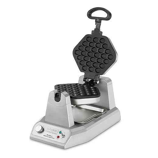 Waring Commercial WBW300X Single Bubble Waffle Maker w/Cast Aluminum Grids, 120V, 1200W, 5-15 Phase Plug