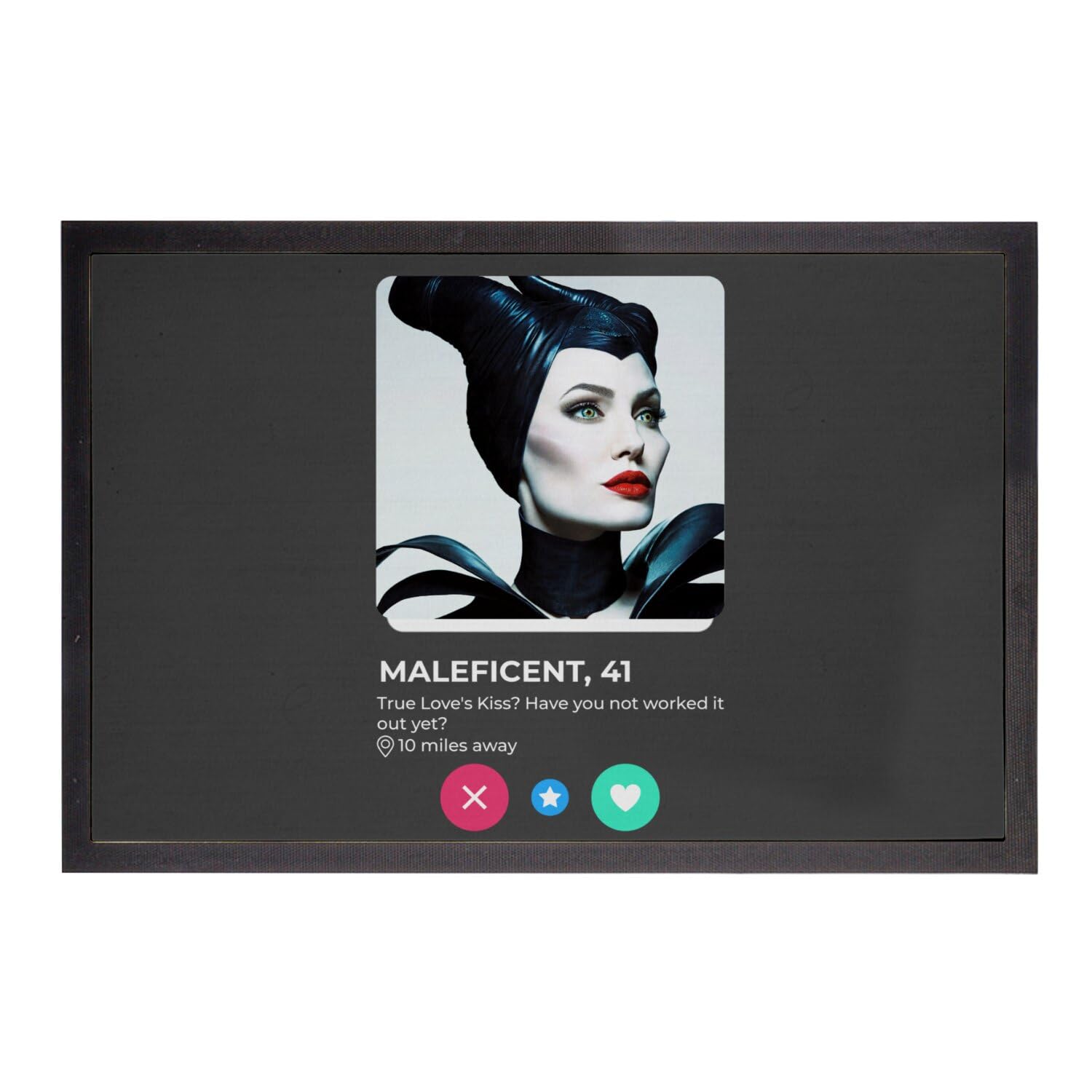Paillasson noir Evil Beauty au design graphique | Tapis de sol Meeting Love 60x40