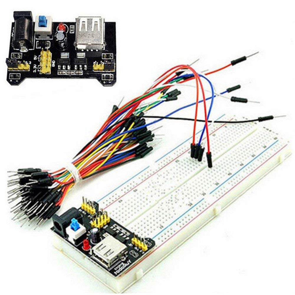 lineEUbeaMB 102 830 Point Breadboard Kit 65pcs Jump Cable Wires Power Supply