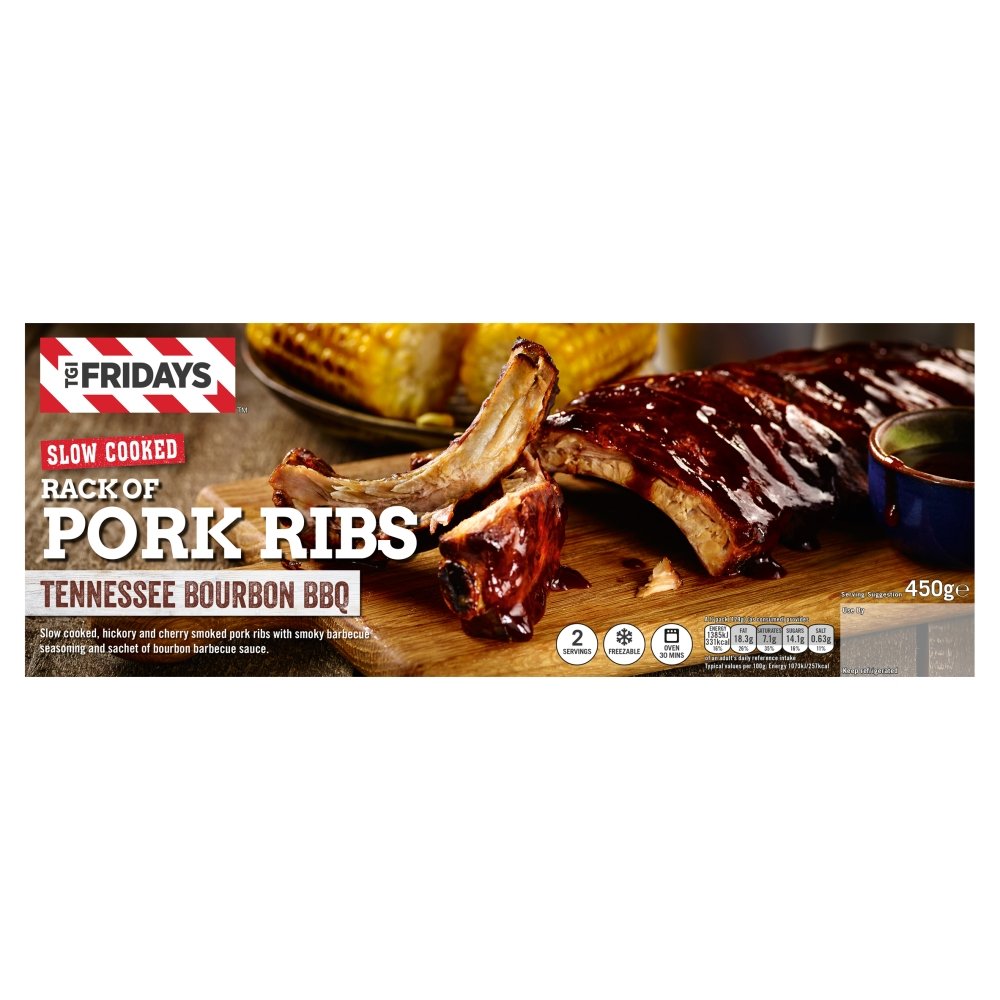 TGI Smoked Rack of Pork Ribs with Tenesee Bourbon BBQ Sauce 450g