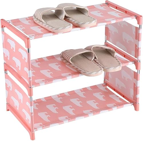 Miniatura 8 de Zapatero de 3 niveles para niños, organizador de zapatos para niños, organizador de zapatos de tela no tejida, estante de almacenamiento de zapatos