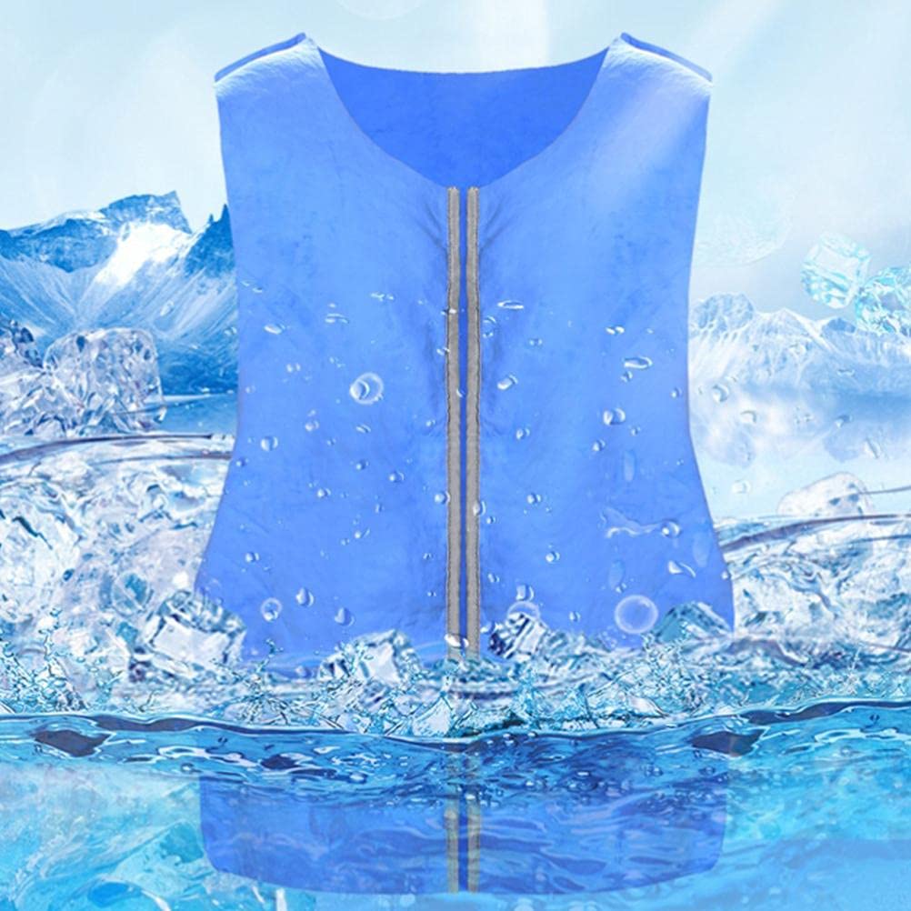 Gilet rinfrescante, unisex, estivo, per la pesca, il ciclismo, lo chef, Blu, Taglia unica
