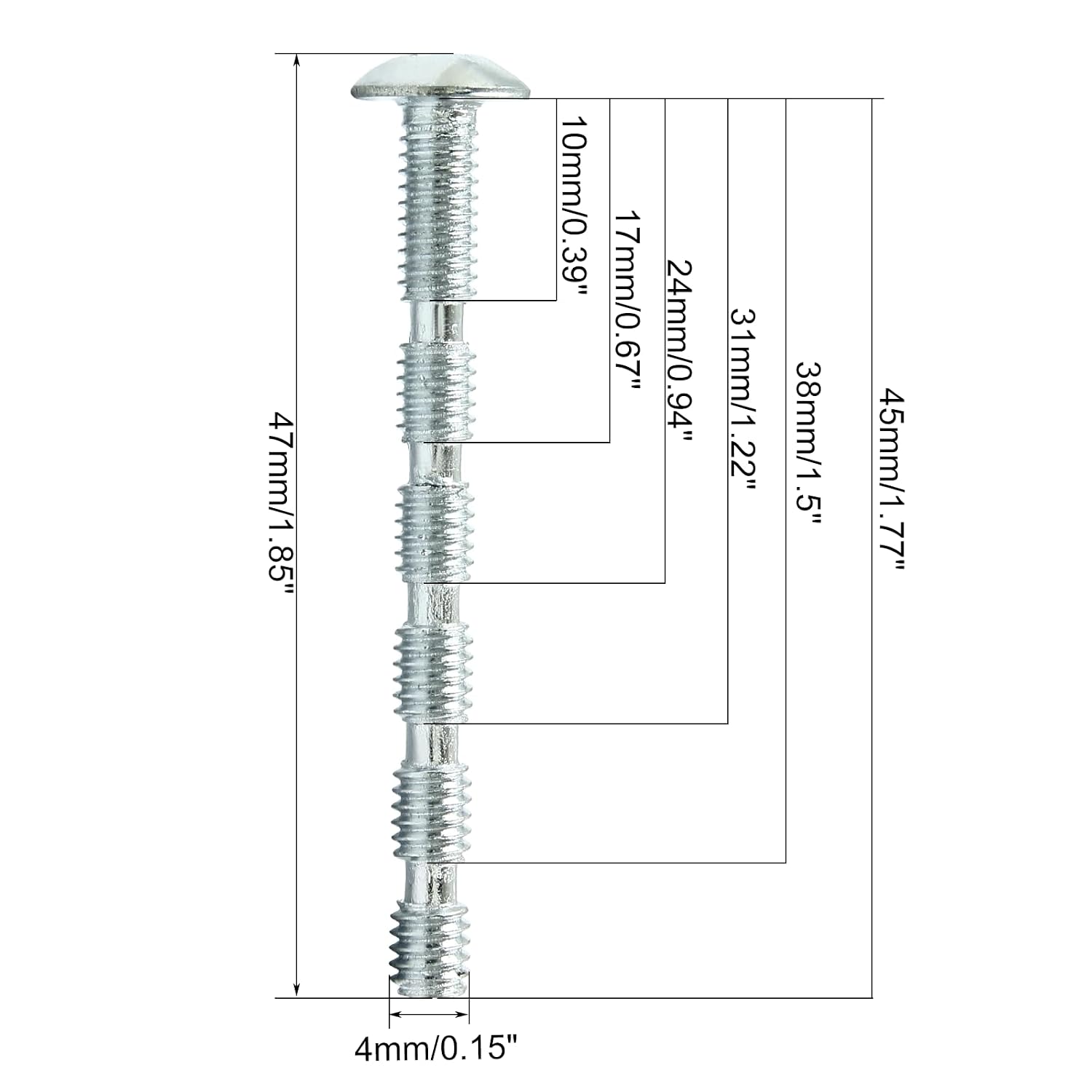 60 Pcs 8-32x1-3/4 Truss Break Away Screws
