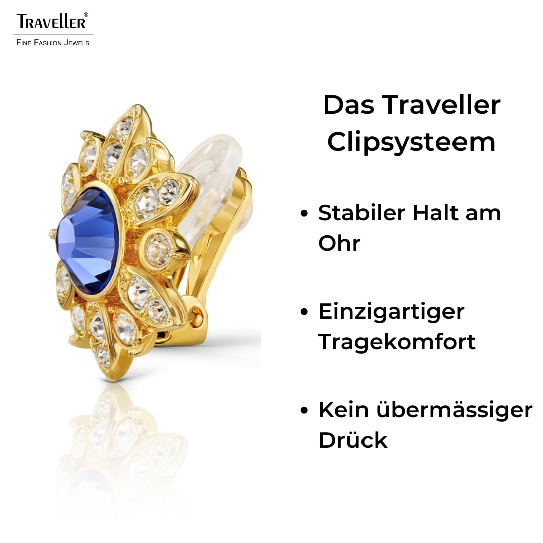 Traveller Ohrclip - Kristalle - diverse Farben