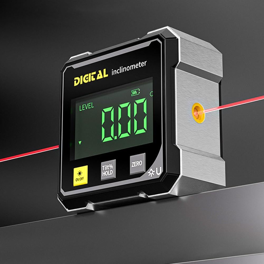 Rilevatore angolare digitale, livello digitale, cercatore angolare, goniometro, inclinometro, strumento di livello cubo, letture ultra-accurate, utilizzato per la lavorazione del legno, sega da tavolo