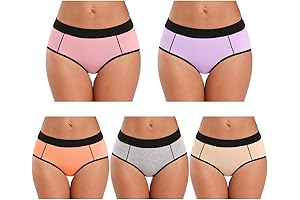 Women's Cotton Soft Comfy Breathable Panties Pack of 5