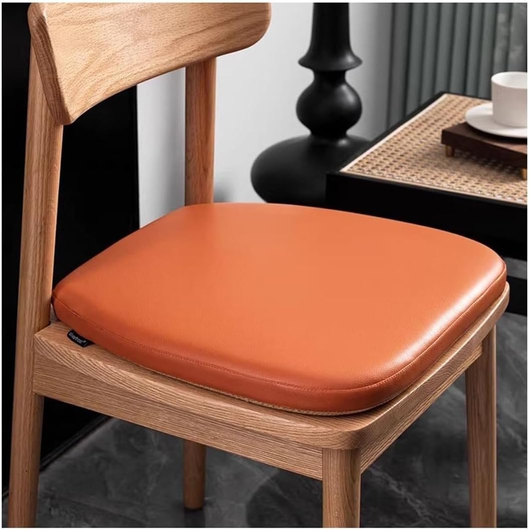 1/2/4 Packs High-Grade Dining Chair Cushion, Waterproof/Non-Slip Leather Seat Cushion, 4cm Memory Foam Soft Chair Pad with Machine Washable Cover