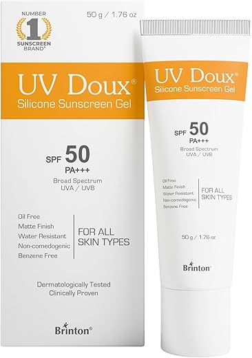 UV Doux Silicone Sunscreen Gel SPF 50 PA+++|India’s No.1 Dermatologist Recommended Brand|Invitro,In-Vivo Tested|UVA/UVB Protection, Benzene Free|No…