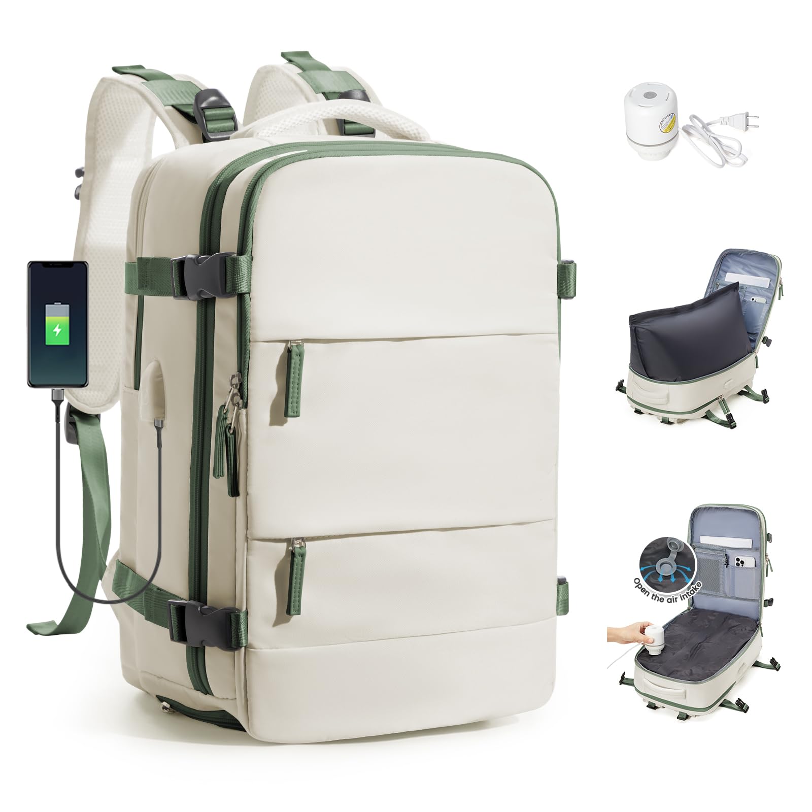 SZLX Zaino Ryanair 40x30x20 Sottovuoto Zaino da Viaggio 40x30x20 Wizzair Donna da escursionismo sportivo impermeabile Zaino Casual Laptop da 14 Pollici con porta di ricarica USB Scomparto per Scarpe
