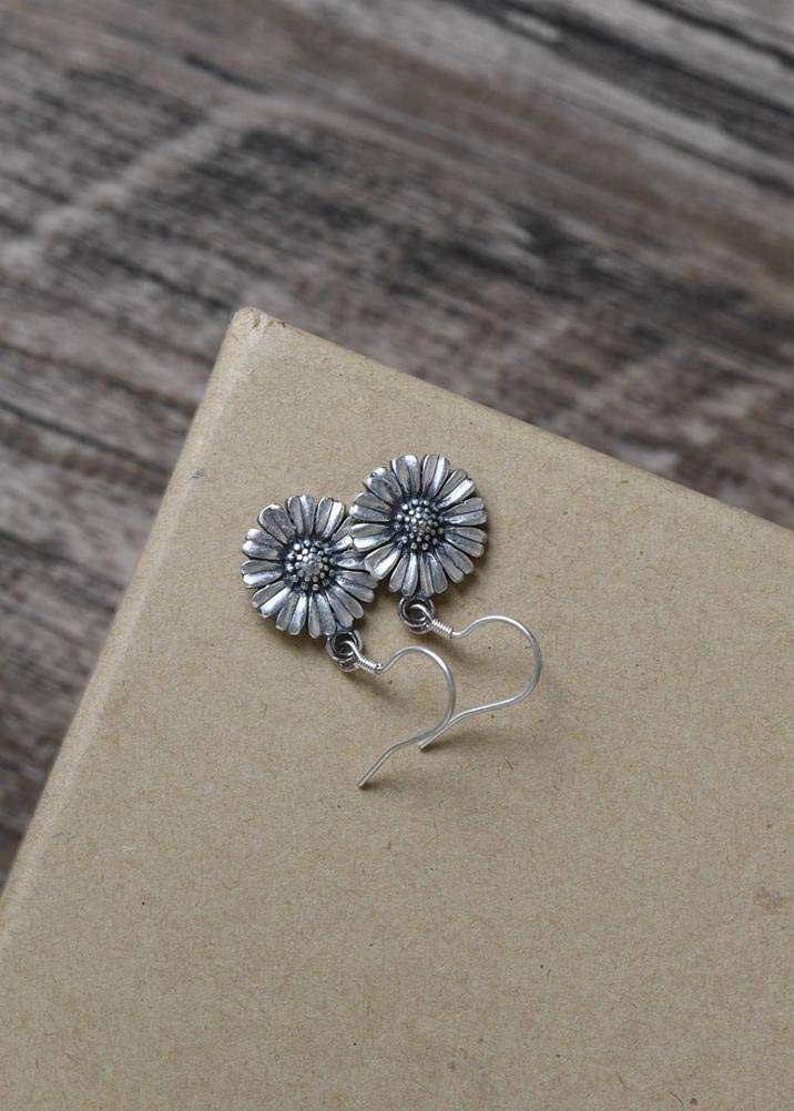 do chińskiego kolczyki z bębenkiem bębenkiem w stylu Sterling Retro Sun Flowry Temperament