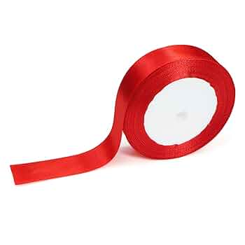 Amazon | サテンリボン 片面 赤 レッド 20mm幅x22m巻 ロール 大