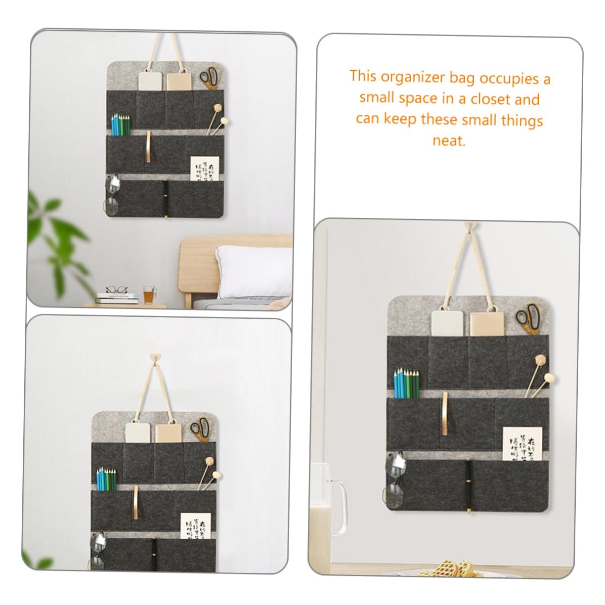 WHAMVOX Hanging Storage Bag Portable Wall Pocket Organizer for Closet and Home Multi Functional Cloth Storage Pockets Space Saving Design for Sundries Deep