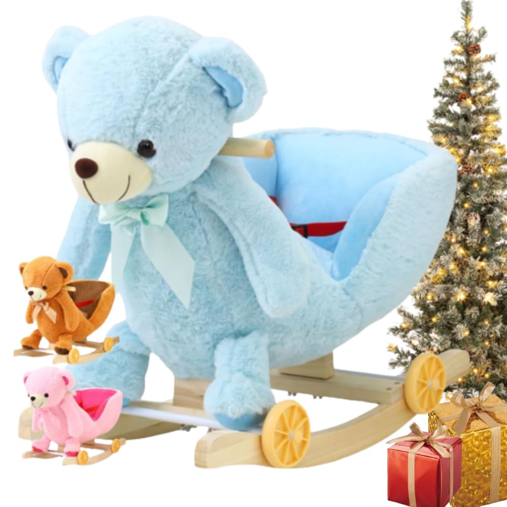 Amazon.co.jp: iimono117 乗れる ぬいぐるみ くま 完成品 [ 木馬