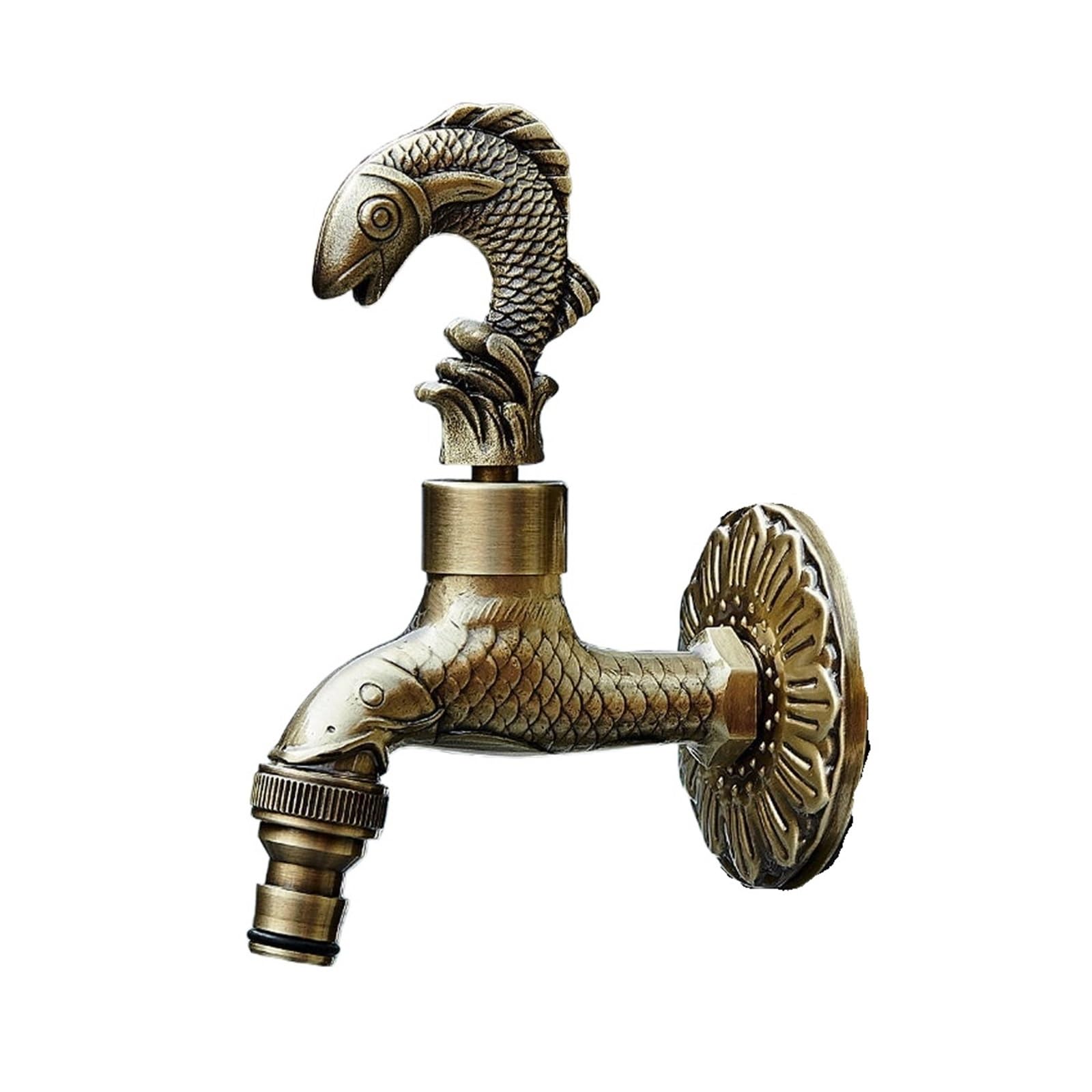 Grifo De Exterior Latón Antiguo Tallado, Cobre For Jardín, For Lavadora, Inodoro Y Fregona Grifo de jardín(Color 6)