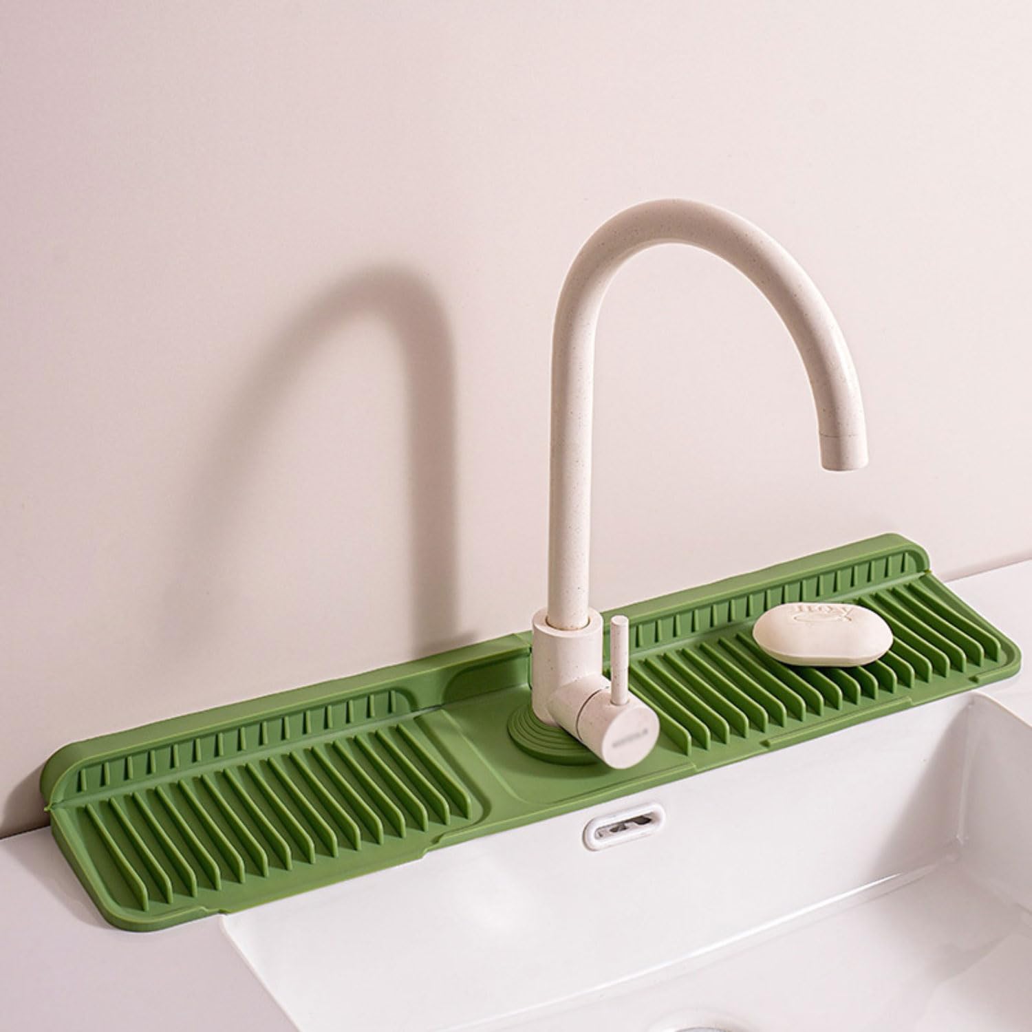 HYSOPSPX Silicone Faucet Mat Splash Guard Drip Catcher Prevents Water Splashing Protects Sink Countertop Kitchen Bathroom