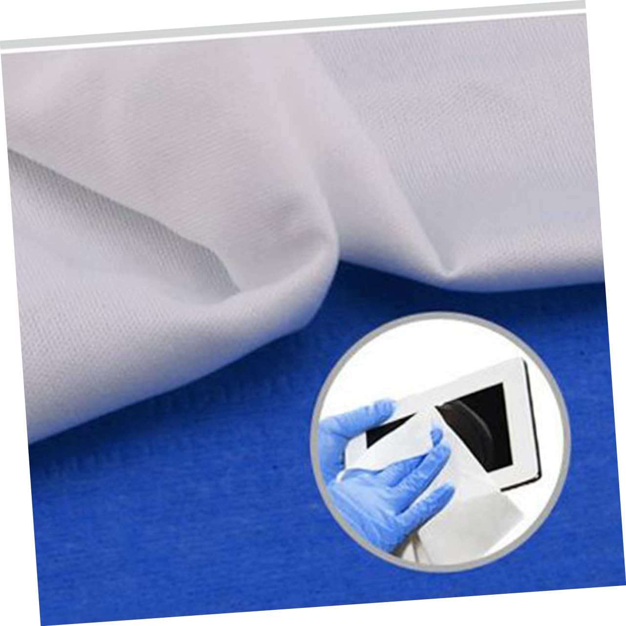 Homoyoyo Paño de Limpieza Antiestático para Superficies Delicadas y Lentes de Cámara, 100 Piezas de Poliéster Blanco para Ensamblaje de Semiconductores y Pantallas LCD/led
