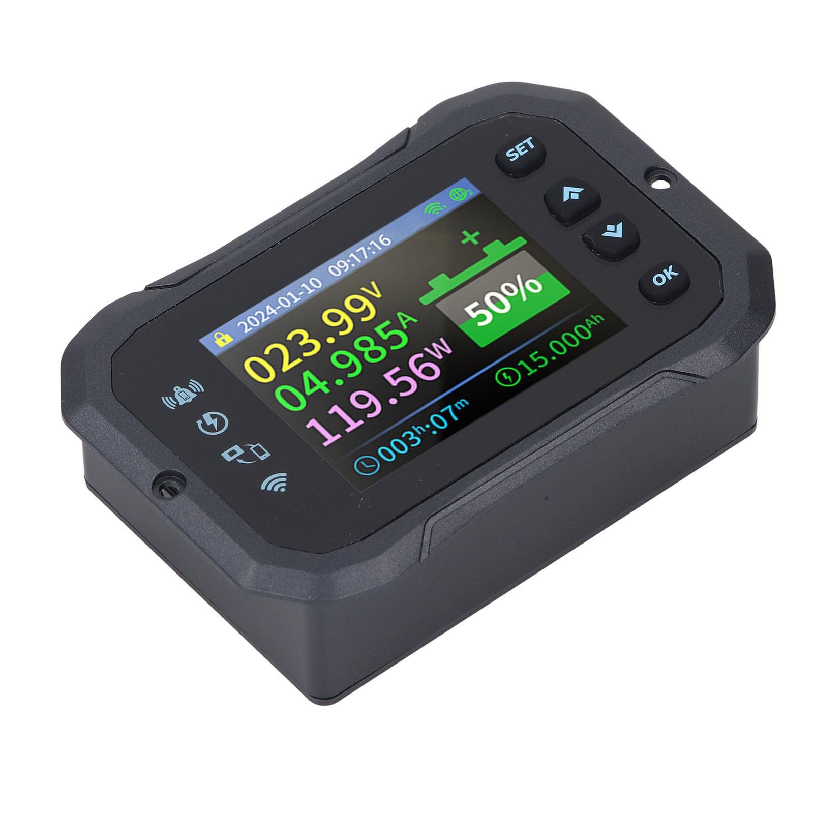 Monitor Akumulatora RV Pilot WiFi 10-100 V 100 A Miernik Kulombowski z Kolorowym Wyświetlaczem LCD Tester Wielu Baterii do RV Solarny Woltomierz Litowo-ołowiowy Akumulatora