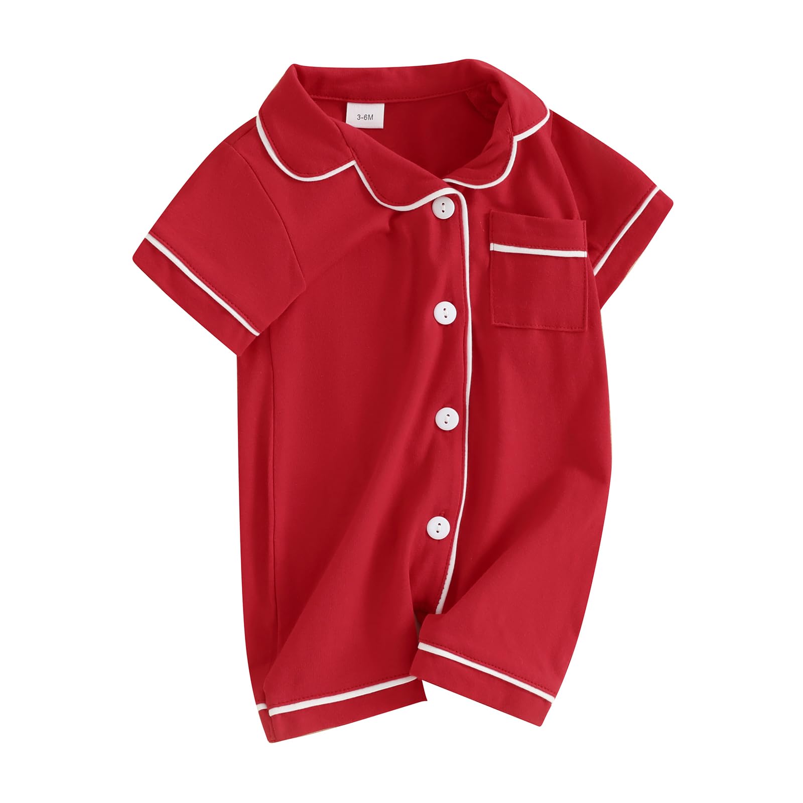 Baby Girl Clothes One Piece Romper Jumpsuit Button Down Comfy Bodysuit Romper Baby Boy Outfit Infant Clothes (Red, 18-24 Months)