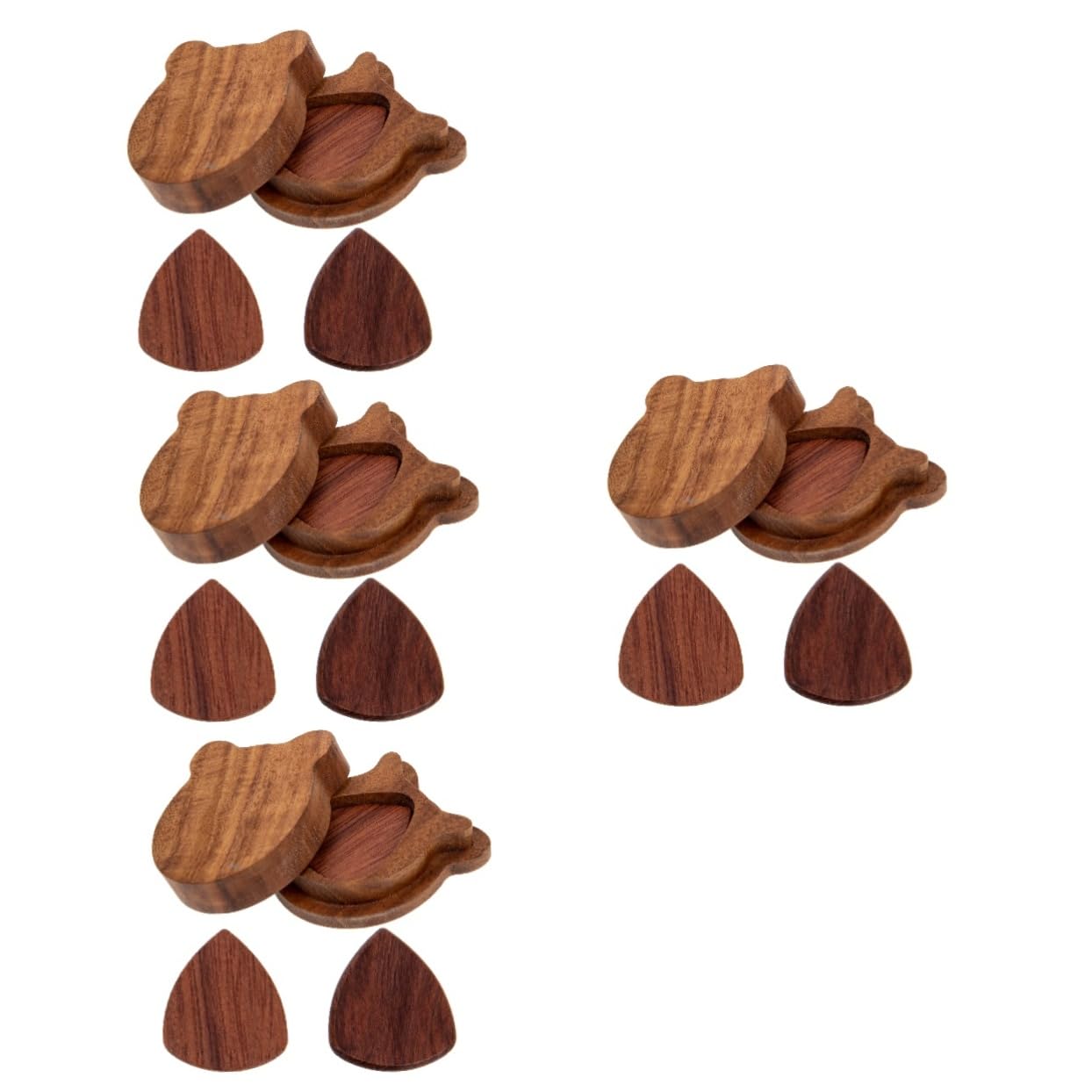 TOYANDONA 4sätze Gitarre Holz Plektrum Set Mit Praktischer Aufbewahrung Akustikgitarre Picks Und Stabiler Plectrum-Halter Für Optimale Fingerfertigkeit Und Einfaches Spielen
