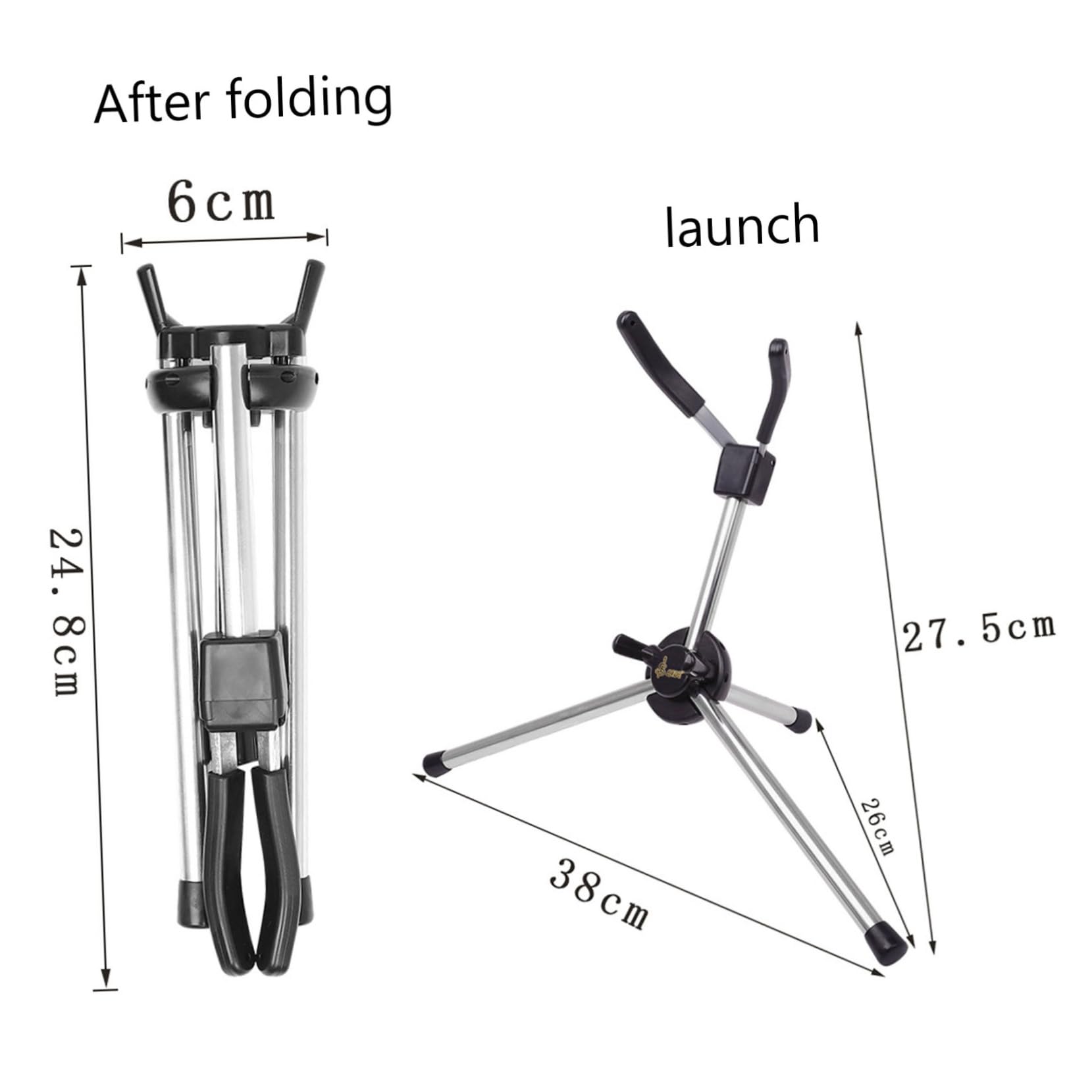 OFFSCH Saxophone Key Props Foldable Wind Instrument Bracket Portable Saxophone Stand Random Style