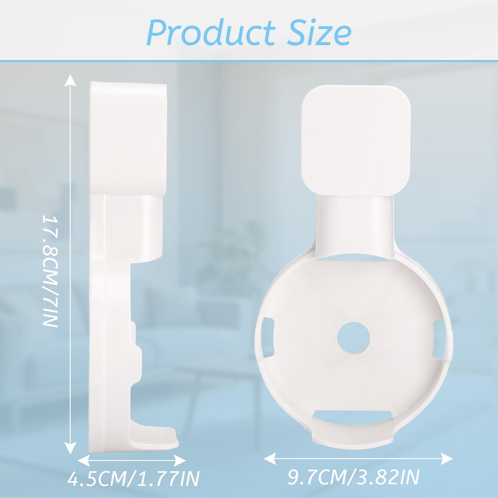 Supporto da parete per prese elettriche con gestione cavi acrilico per Echo Dot 3a generazione bianco