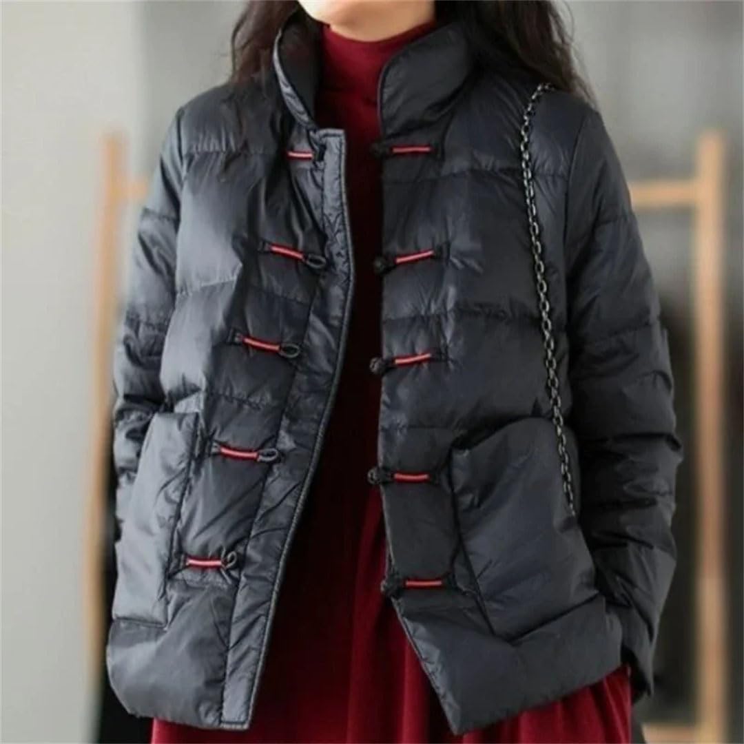 Damskie pikowane wyściełane płaszcze z kaczego puchu kurtki gruba wyściółka koreańskie ubrania czerwone wino 3XL, czerwony (wine red), 3XL
